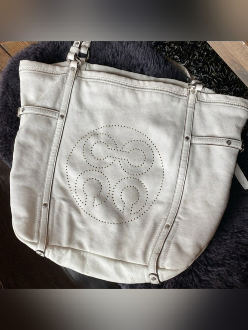 COACH "Audrey" White Leather Tote Bag/Shoulder Bag VGUC